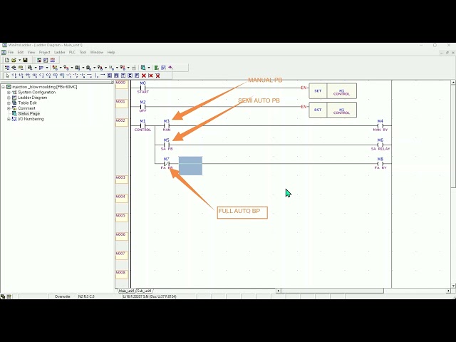 FATEK PLC WINPRO LADDER [ INJECTION- BLOW MOULDING MACHINE ] PROGRAMMING