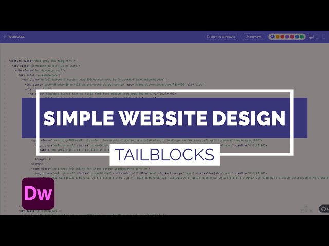 Creating a SIMPLE Website in MINUTES using Tailblocks CSS & Dreamweaver