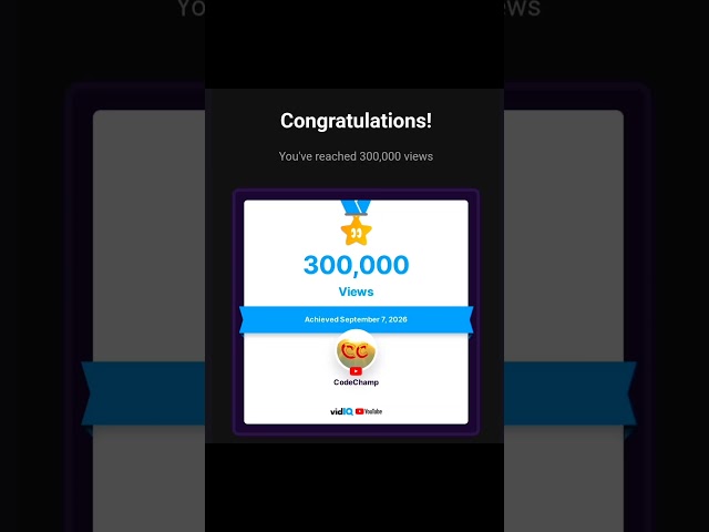 CodeChamp 3 lakh views complete