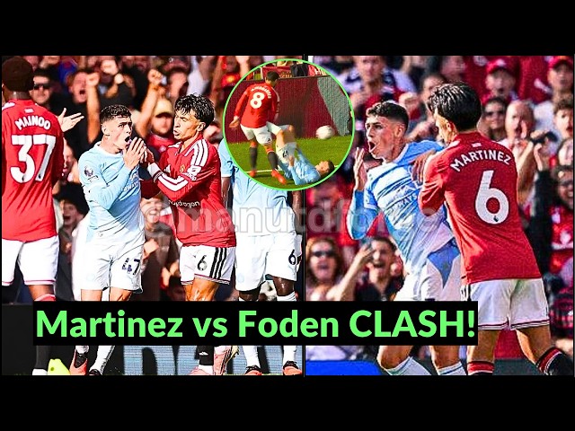 Lisandro Martinez LOSES IT! CRAZY Fight with Phil Foden after Kicking Bruno | RED CARD Drama