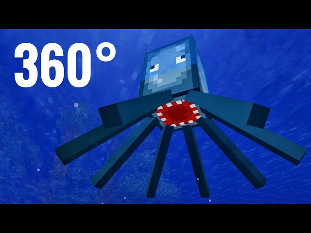 VR 360 Video Underwater Minecraft Snorkeling Octopus Kraken Fishes Relaxing Immersive Experience