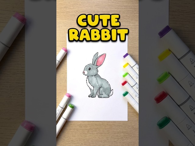 🐰🥕 How to Draw Cute Rabbit 🤍🖼️ Colorful Masterclass 💎🎨 #shorts #drawing #RavlykArt