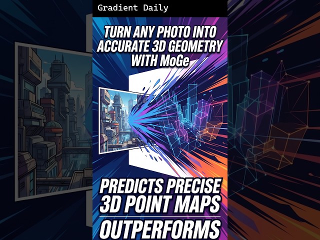 Turn Any Photo into Accurate 3D Geometry with MoGe — in 60 seconds #Shorts