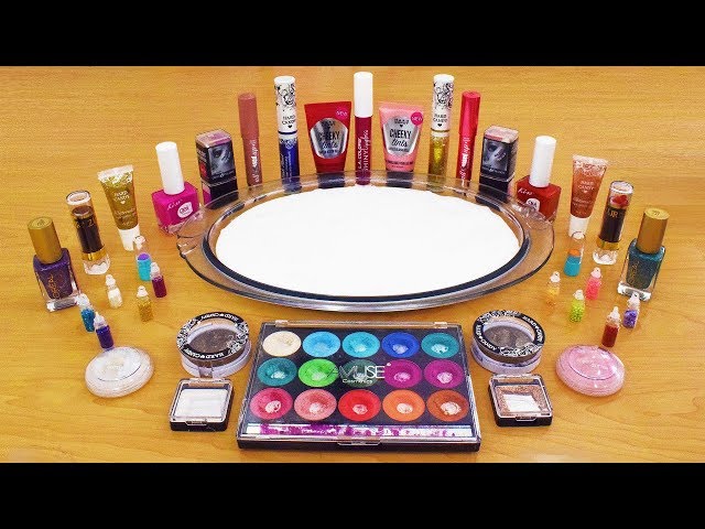 Mixing Makeup and Glitter Into Glossy Slime ! Recycling My Makeup In Slime ! SATISFYING SLIME VIDEO