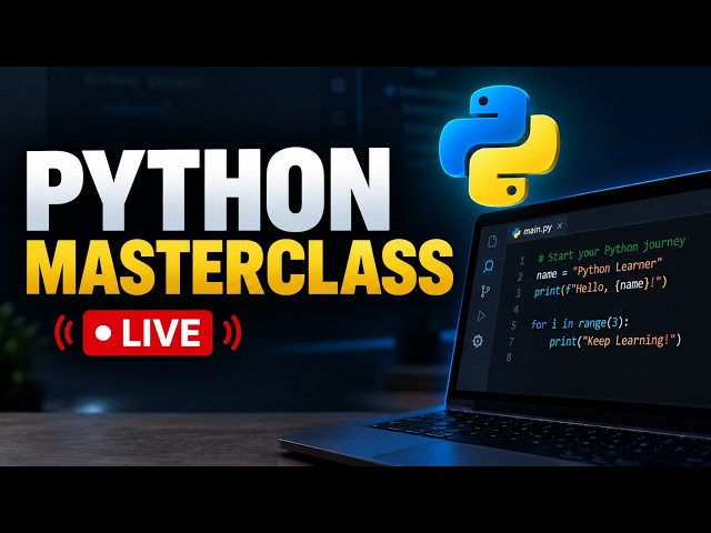 Complete Python Masterclass for Beginners 🔴 LIVE | Python for AI & Machine Learning