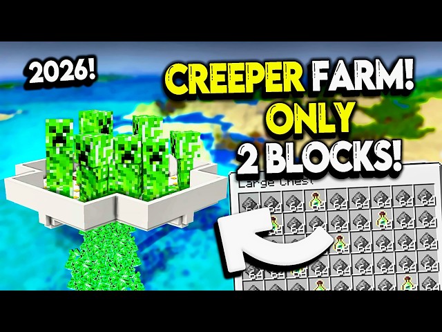 10,300 in 8 Minutes! BEST New CREEPER Farm for Minecraft +1.21/26.3!