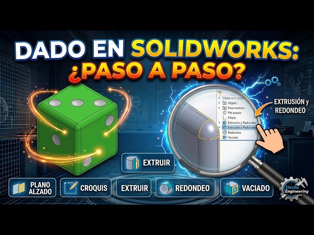 Diseña tu Propio Dado en SolidWorks Fácil y Rápido 🎲 CAD 3D