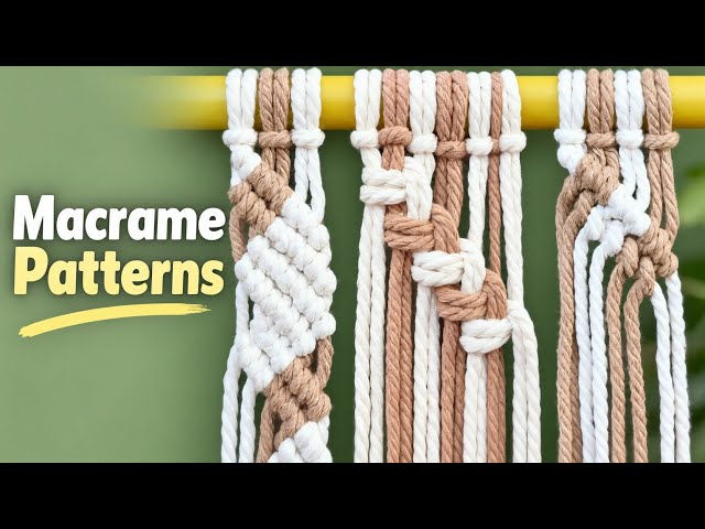 3 Macrame Patterns with 2 Colors | Easy Macrame DIY Tutorial