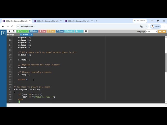 QUEUE IN DATA STRUCTURES AND ALGORITHM 