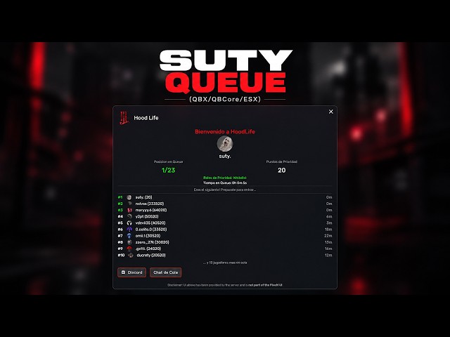 FiveM Queue System Script (QBX/QBCore/ESX/Standalone)