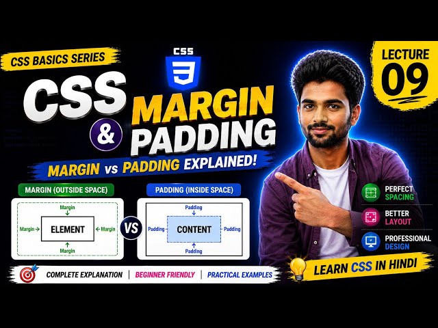 CSS Margin & Padding Tutorial | Margin vs Padding Explained CSS Course Lecture 9 #mernstack