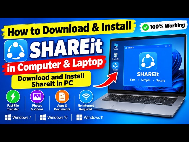 How to download and install shareit in computer and laptop | Download and Install Shareit in PC
