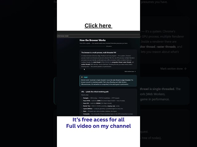 Free Interview Prepration for Fronend developer. Link in description