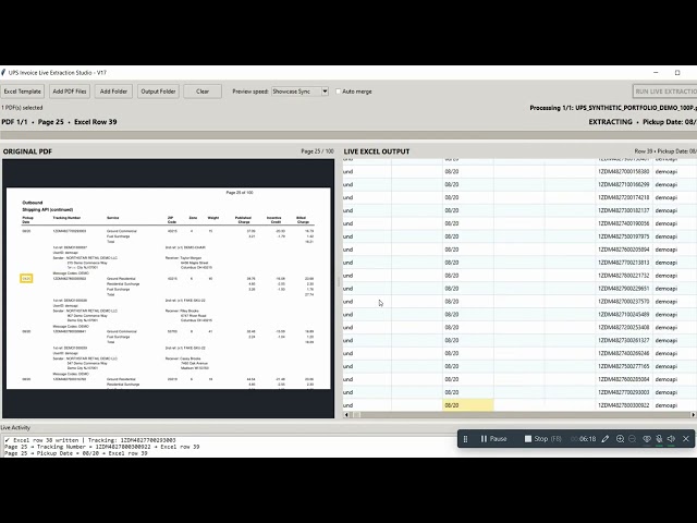 Automating 100-Page PDF Invoice to Excel with Python | Live Data Extraction Demo