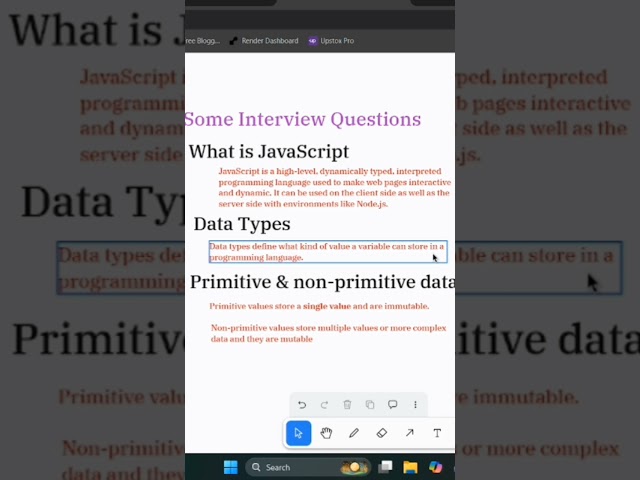 Primitive vs Non-Primitive Data Types | JS Interview Questions #shorts #coding