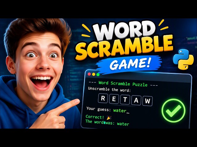 I Made a Word Scramble Game in Python 🐍 | Beginner Python Project