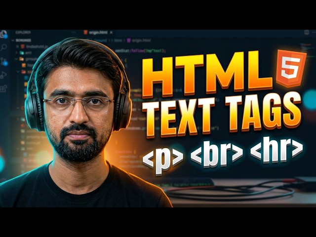 6.Html tags p,br,hr  #HTML5 #WebDevelopment#CodingForBeginners #Frontend #TechTutorial #LearnToCode
