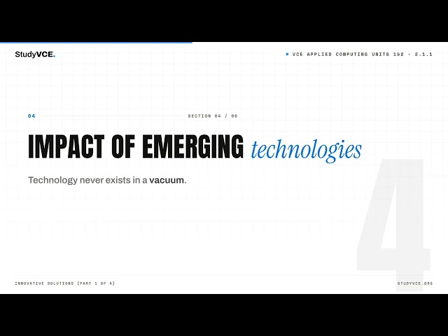 VCE Applied Computing 2.1.1 — Innovative solutions (part 1 of 4)