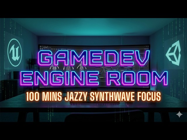 GAMEDEV ENGINE ROOM 🎮 100 MINS Synthwave Lofi for Unreal Engine & Unity Coding