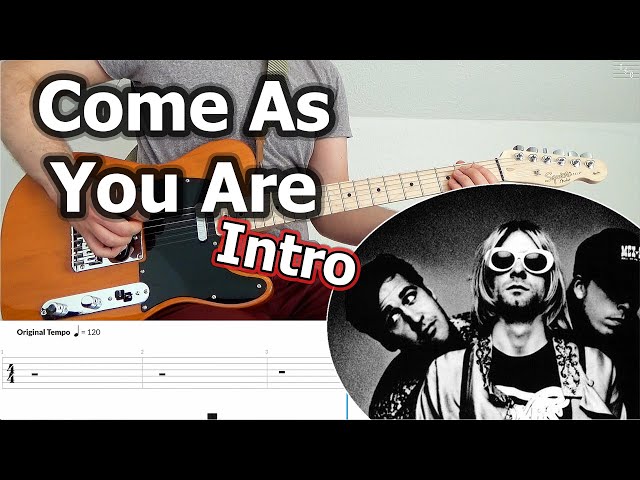 Nirvana - Come As You Are Intro Guitar Riff (with Tabs)