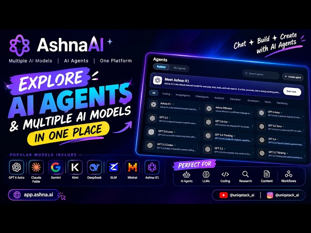 🤖 AshnaAI — Explore Multiple AI Models & Agents #gpt #gpt6astra #ai #agent