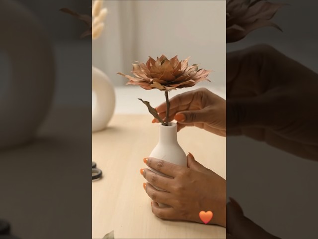 🌹Beautiful Dried Leaf Rose Flower | Easy DIY Leaf Craft #art #shorts #viral
