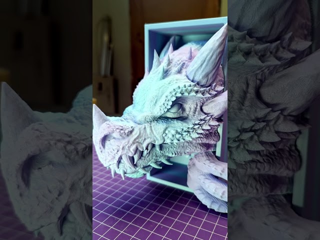 3d Printed Book Nook!  #3dprinting #3dprinted #3dprint #booknook #books #library #dragon #bookdesign