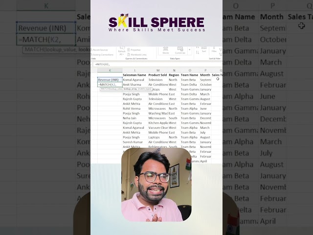 Match Formula in 30 Sec in Excel #dataanalysis #excel #excelformulas