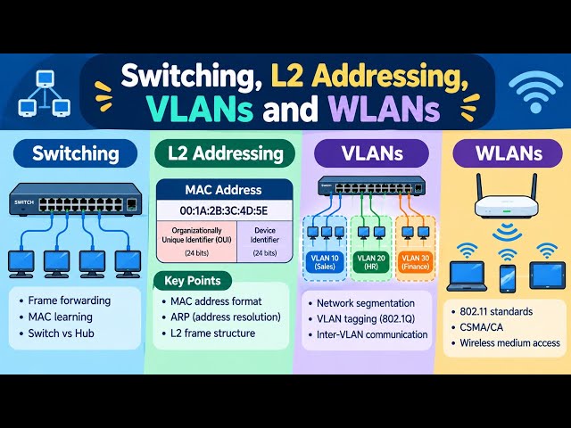 Master Layer 2 addressing, VLANs & Wireless LANs | Computer Networks 