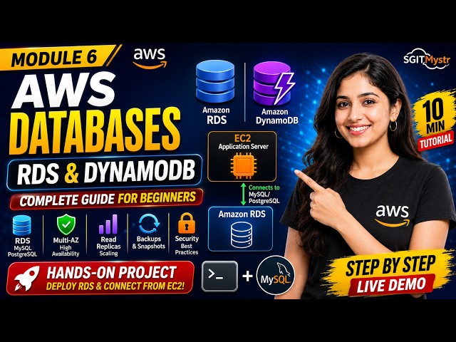 AWS Databases Tutorial for Beginners | RDS, MySQL, PostgreSQL & DynamoDB | Module 6