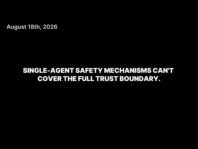 Securing Multi Agent Execution Boundaries - August 18, 2026