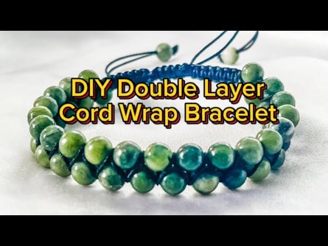 DIY easy tutorial for double layer cord wrapped bracelet