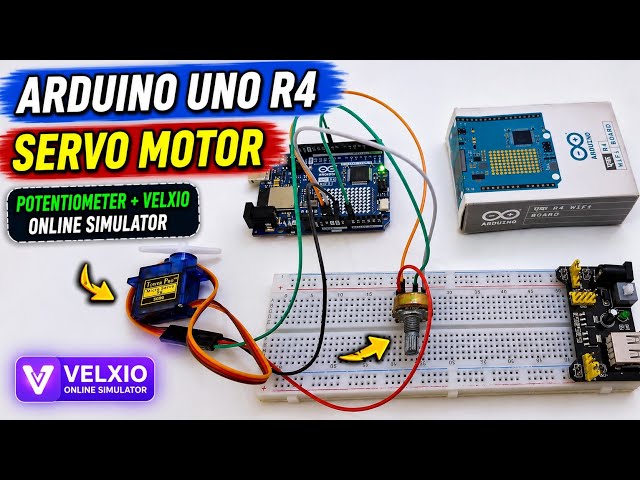 Arduino UNO R4 Servo Motor Control with Potentiometer | Velxio Online Simulator Tutorial