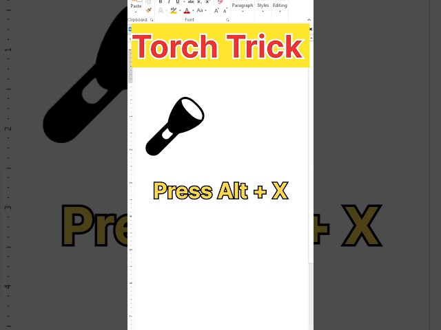 Torch Trick in MS Word #shorts #trending #msword