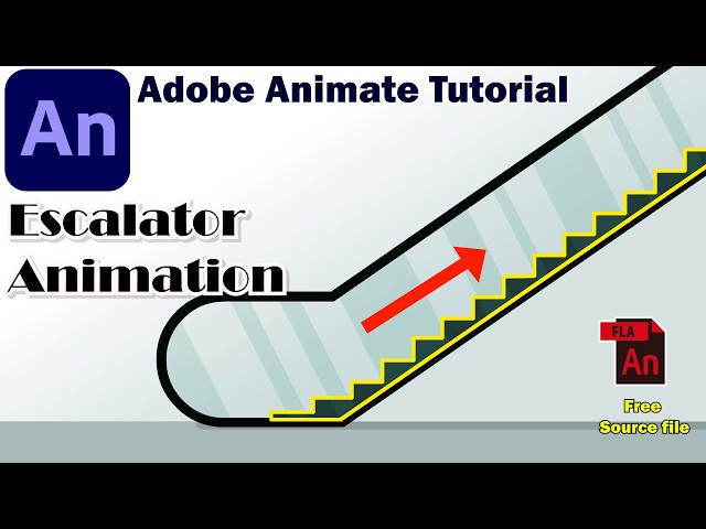 Escalator Animation in Adobe Animate, Simple Animation Tutorial