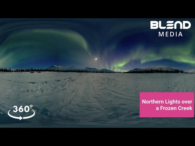Timelapse of Northern Lights over Frozen Creek, Alaska