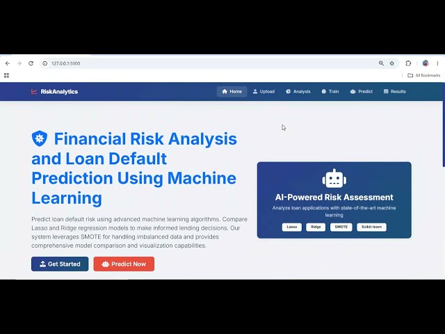 Financial Risk Analysis and Loan Default Prediction Using Machine Learning | Python AI Projects