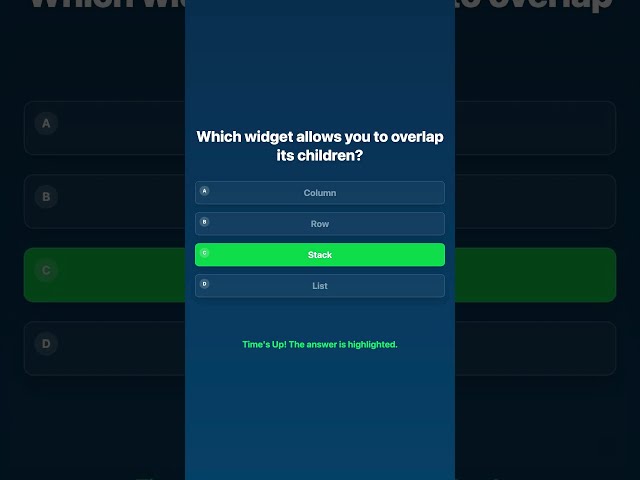 Flutter Widgets Quiz - Test Your Basics!