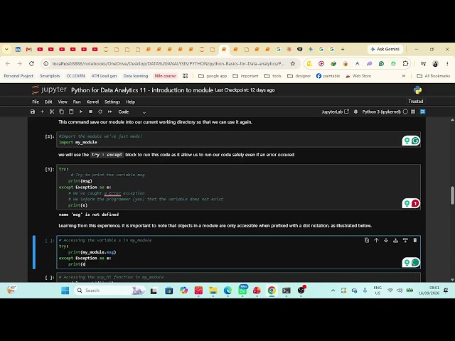 Python for data analysis: Introduction to Module