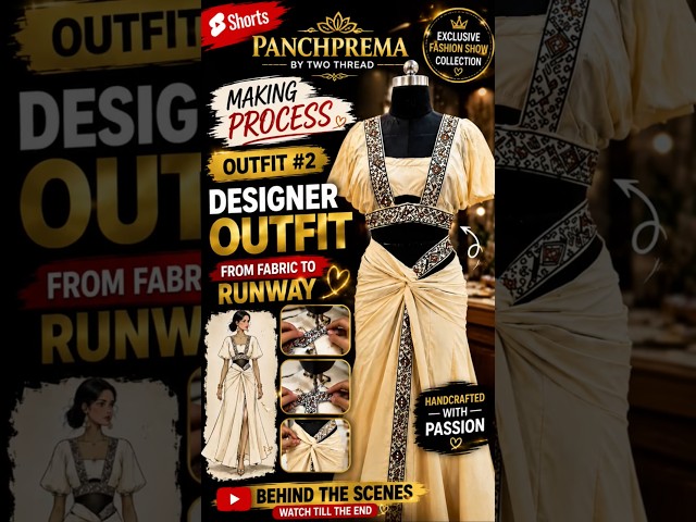 🔥 Designer Outfit #2 Making Process 😍 From Fabric to Runway | Panchprema by Two Thread #Shorts #2026