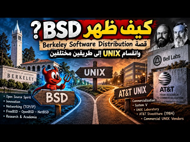 كيف ظهر BSD؟ قصة Berkeley Software Distribution وانقسام UNIX | تاريخ UNIX وLinux