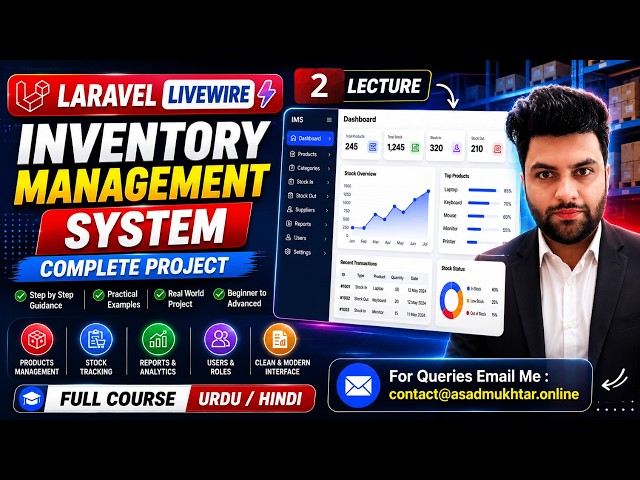 Laravel Livewire Inventory Management System – Complete Project | Full Course Urdu/Hindi