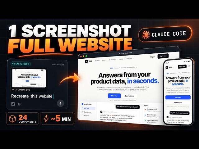Claude Code Built This FULL Website From 1 Screenshot 🤯
