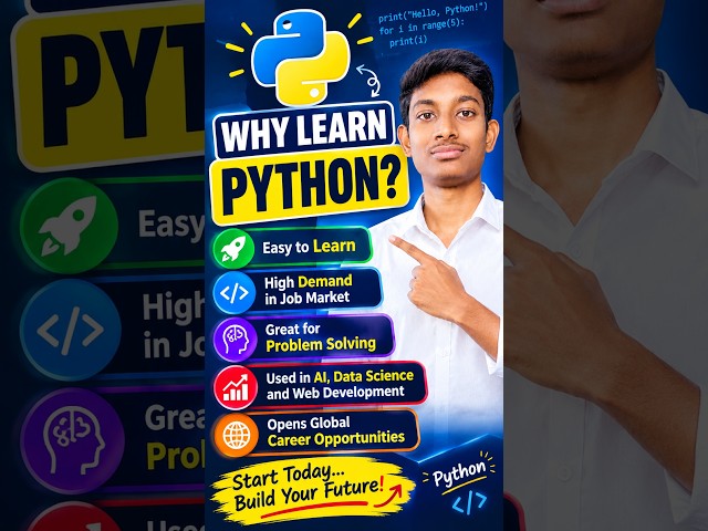 Why Learn Python? 🐍 | Python Benefits in Telugu #Shorts