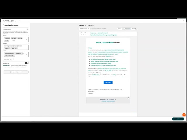 How to Use Nurture Agent to Personalize Emails in HubSpot