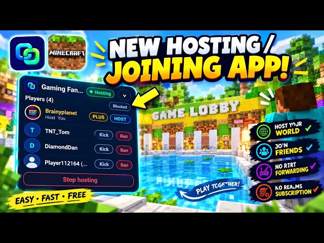 Block link | new minecraft bedrock multiplayer app | #omletarcade #minecraft