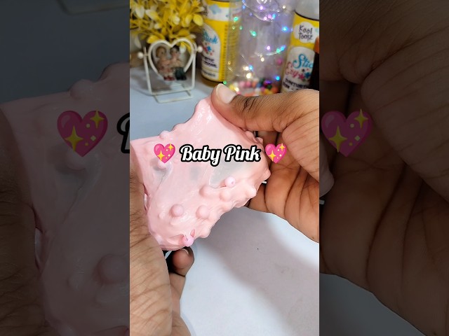 Fluffy 😍 Baby Pink💖| How to make slime| No Glue slime #trending #shorts #youtubeshorts