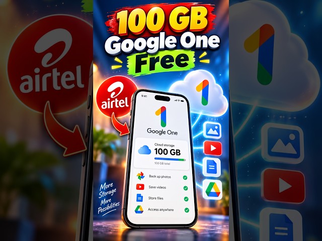 Get 100 GB Google One Free with Airtel  | Activate Free Google One