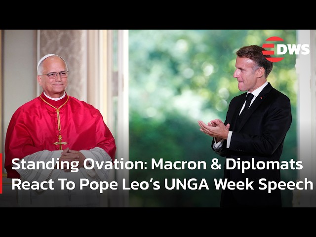 WATCH: Macron Leads Resounding Ovation For Pope Leo XIV Following Fiery Paris Address | AK1F