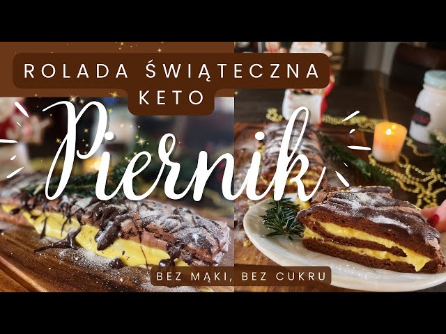 KETO święta 🎄💫🎄Najlepszy PIERNIK świąteczny bez mąki, keto 🎄 / rolada z kremem budyniowym!